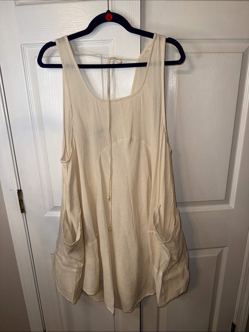 Jaded Gypsy  Cream Pocket Tunic Sleeveless Top